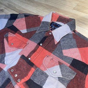 Painted Mesa Comfort Fit Mens L Vintage Heavy Pearl Snap Western Flannel Shirt